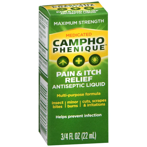 Campho Phenique Campho Phenique Medicated Maximum Strength Pain & Itch Relief Antiseptic Liquid 0.75 Fl Oz Health & Beauty