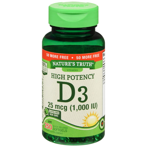 Nature's Truth Nature's Truth High Potency Vitamin D3 1,000 IU Softgels Vitamins & Supplements