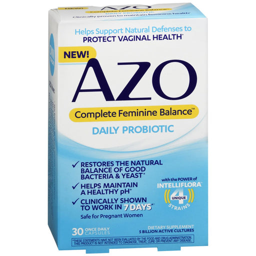 Azo Azo Complete Feminine Balance Daily Probiotic Capsules Vitamins & Supplements