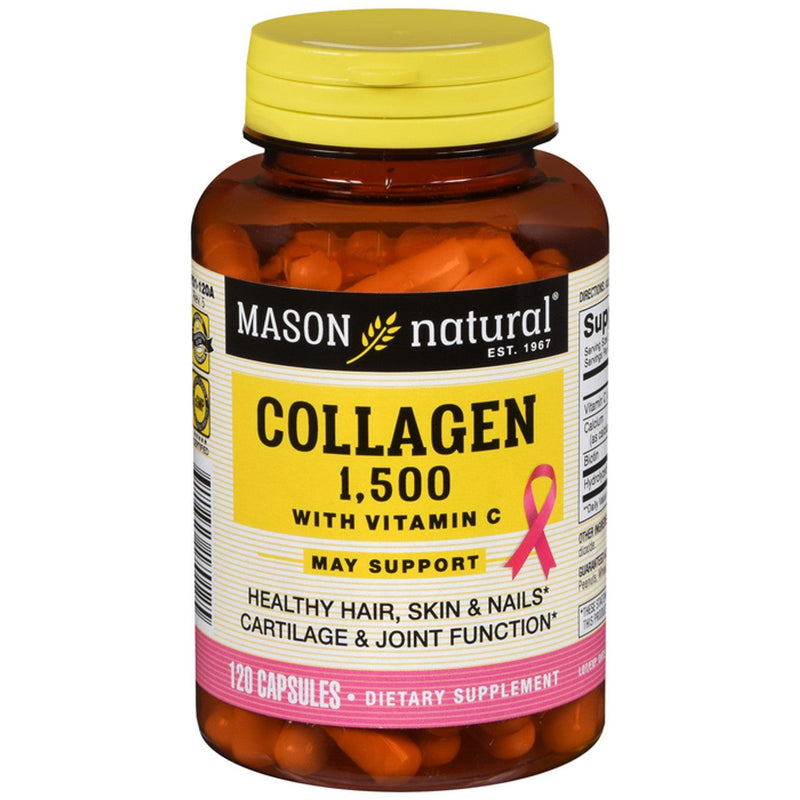 Mason Natural Mason Natural Vitamins Collagen 1500 Mg Plus Biotin & Vitamin C 120 Capsules Vitamins & Supplements White Smoke