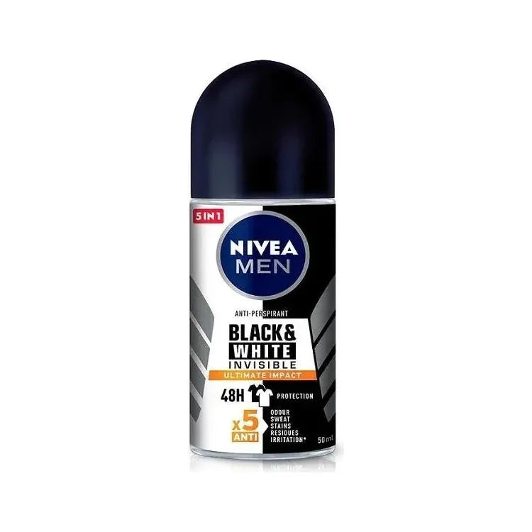 Nivea Nivea Men Black & White Invisible Ultimate Impact 48H 5 in 1 Roll-On Deodorant 50 ml Roll-On Deodorant