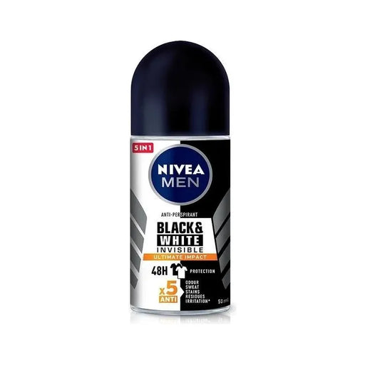 Nivea Men Black & White Invisible Ultimate Impact 48H 5 in 1 Roll-On Deodorant 50 ml