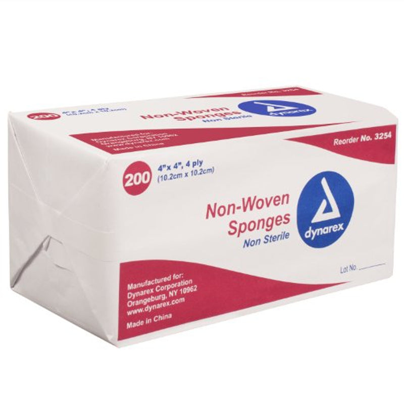 Dynarex Dynarex Non-Sterile Non Woven Sponge, 4x4 Inch Woven Sponge White Smoke
