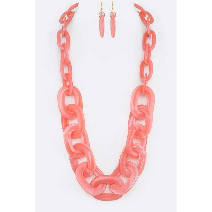 Iconic Resin Chain Link Necklace Set