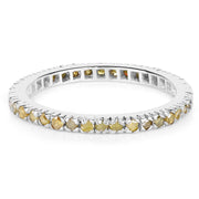 Bids.com 0.57 Carat Genuine Yellow Diamond .925 Sterling Silver Ring Rings