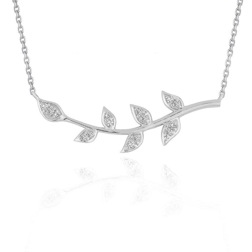 Bids.com Diamond Vine Design Pendant in 14k White Gold Necklaces