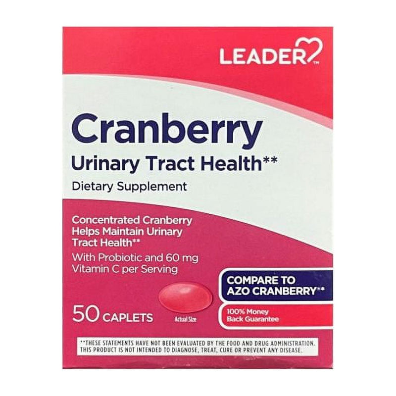 Leader Health Care Leader Concentrated  Cranberry  Caplets 50Ct Medicine & Drugs
