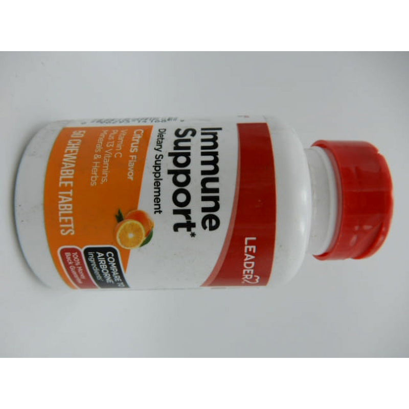 Leader Leader Immune Support Chewable Tablets Citrus  50 Ct Vitamins & Supplements