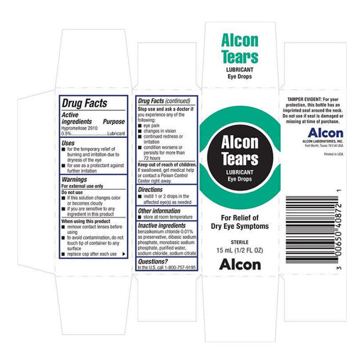 Alcon Alcon® Tears Naturale® II Lubricant Eye Drops for Dry Eye – 0.5 fl oz Eye Drops & Lubricants