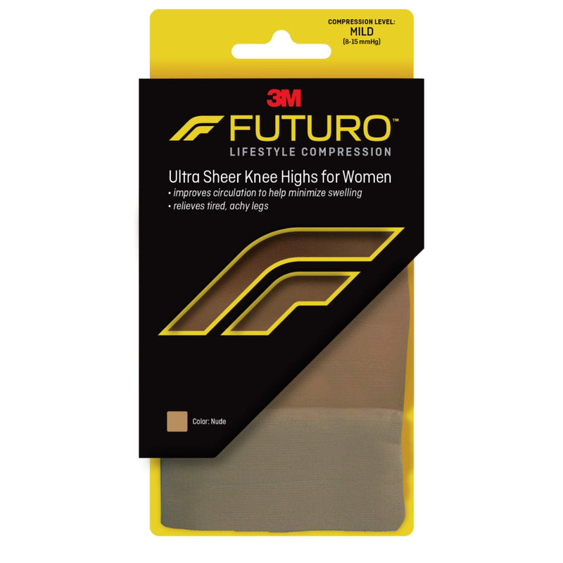 Futuro Futuro Energizing Ultra Sheer Knee Highs For Women Medium Nude Mild Hosiery