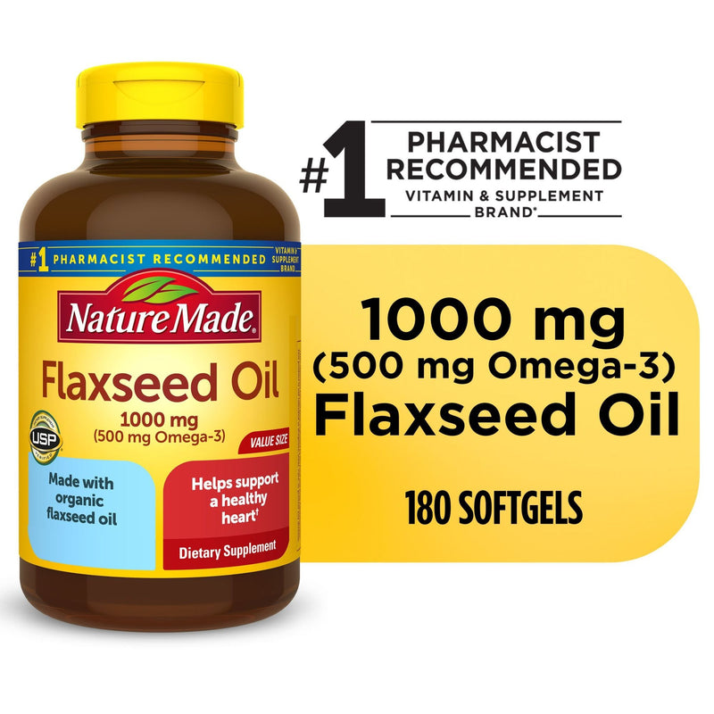 Nature Made Nature Made Flaxseed Oil, 1000 Mg, Softgels, Value Size Vitamins & Supplements
