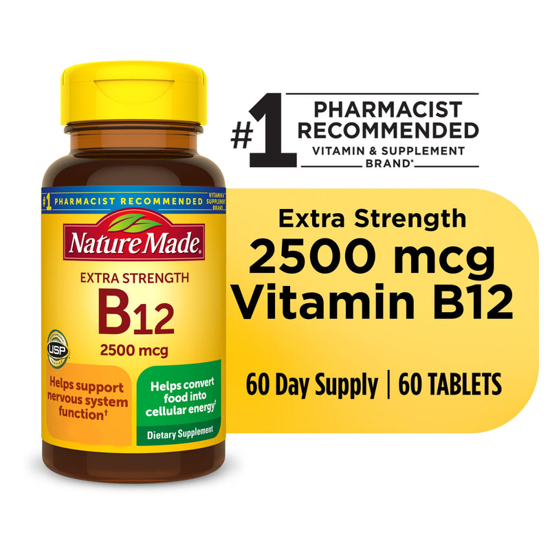 Nature Made Nature Made Extra Strength Vitamin B12 2500 Mcg Tablets For Energy Metabolism Support - 60ct Vitamins & Supplements