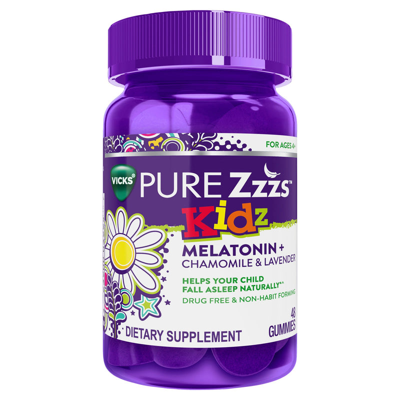 Vicks Vicks Pure ZZZs Kidz Melatonin Gummies, Natural Berry, 48 Count Vitamins & Supplements