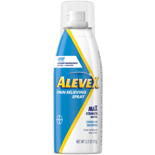 0 AleveX Pain Relieving Spray, Max Strength, Menthol 3.2 Oz Medicine & Drugs