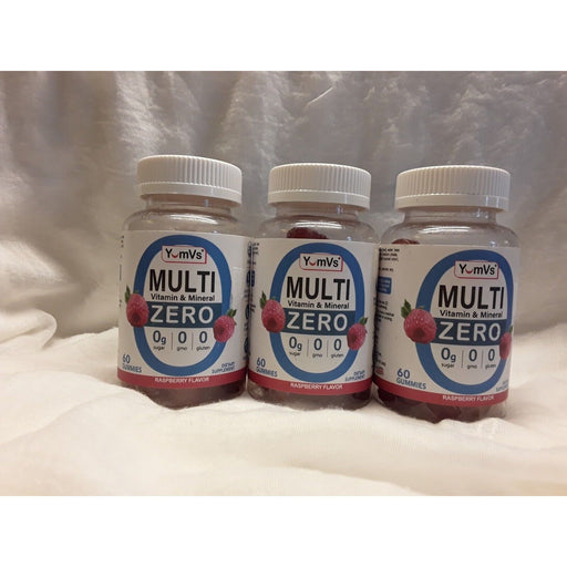 0 3 Pack- YumVs Zero MultiVitamin -Gummies - Raspberry - 9/2024 Exp. 0 Sugar Vitamins & Supplements
