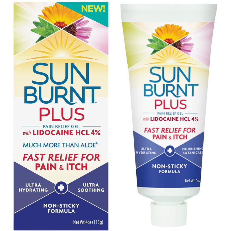 SunBurnt SunBurnt Plus Pain Relief Gel With Lidocaine HCL 4% 4 Oz Conductivity Gels & Lotions