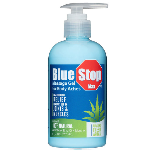 Blue Stop Max Blue Stop Max Massage Gel - For Body Aches 8.00 Fl Oz Personal Care