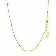 Bids.com 14k Yellow Gold Adjustable Box Chain 0.7mm Necklaces