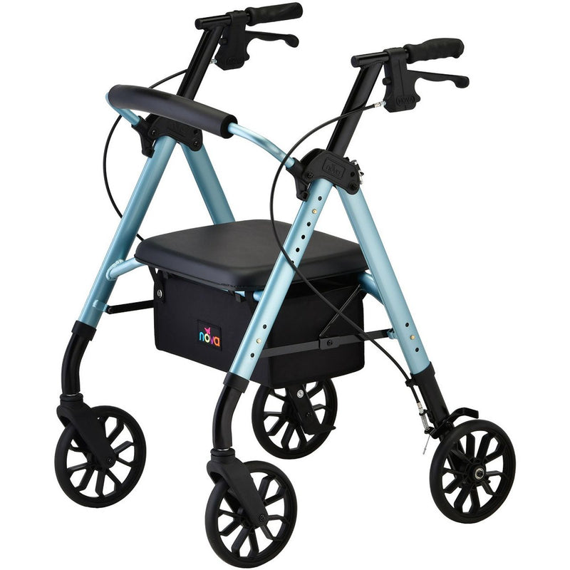 Nova NOVA Star 8 Deluxe Wide Rollator Walker, Blue Walkers