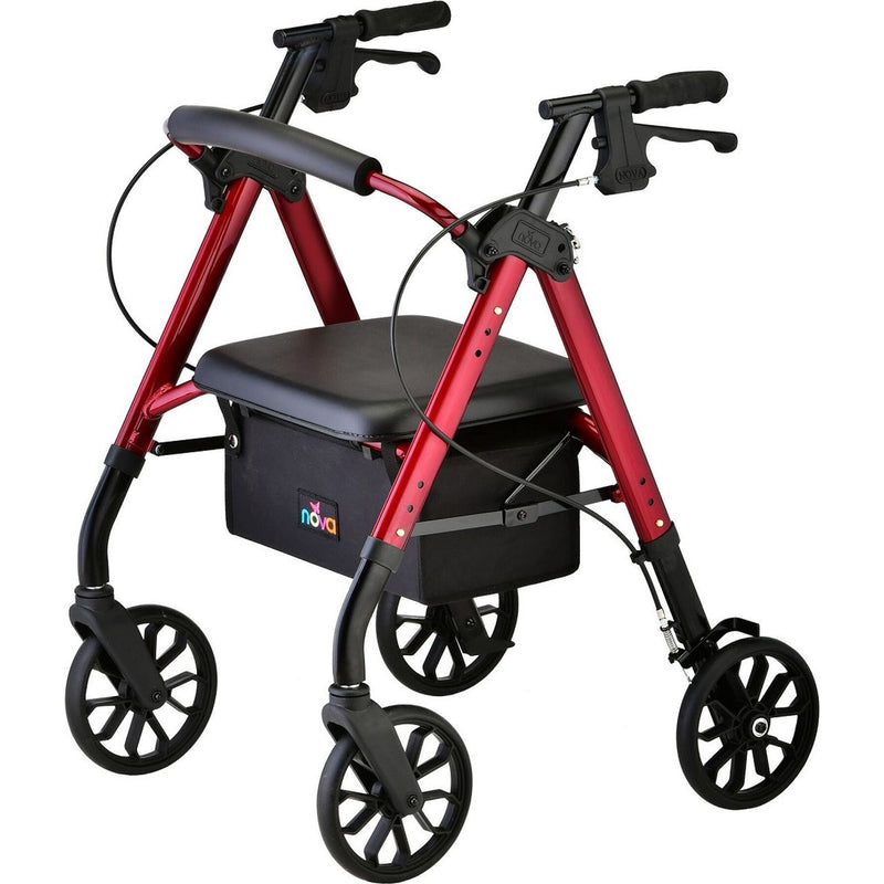 Nova NOVA Star 8 Petite Rollator Walker, Red, with 8" Wheels (1 Count) Walkers