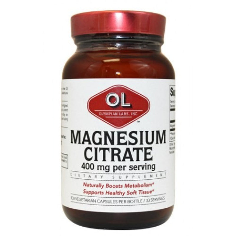 Olympian Labs Olympian Labs Magnesium Citrate, 400 Mg, 100 Vegetarian Capsules Vitamins & Supplements