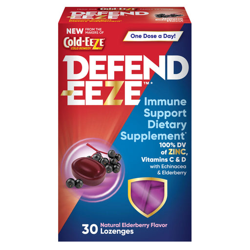 Cold-Eeze Cold-Eeze DEFEND-EEZE Immune Support Dietary Supplement 30 Lozenges Elderberry Flavor Vitamins & Supplements