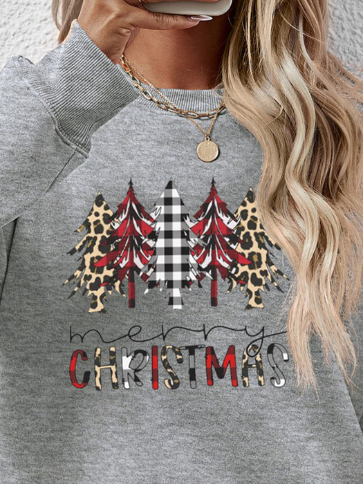 MERRY CHRISTMAS Round Neck Long Sleeve Sweatshirt