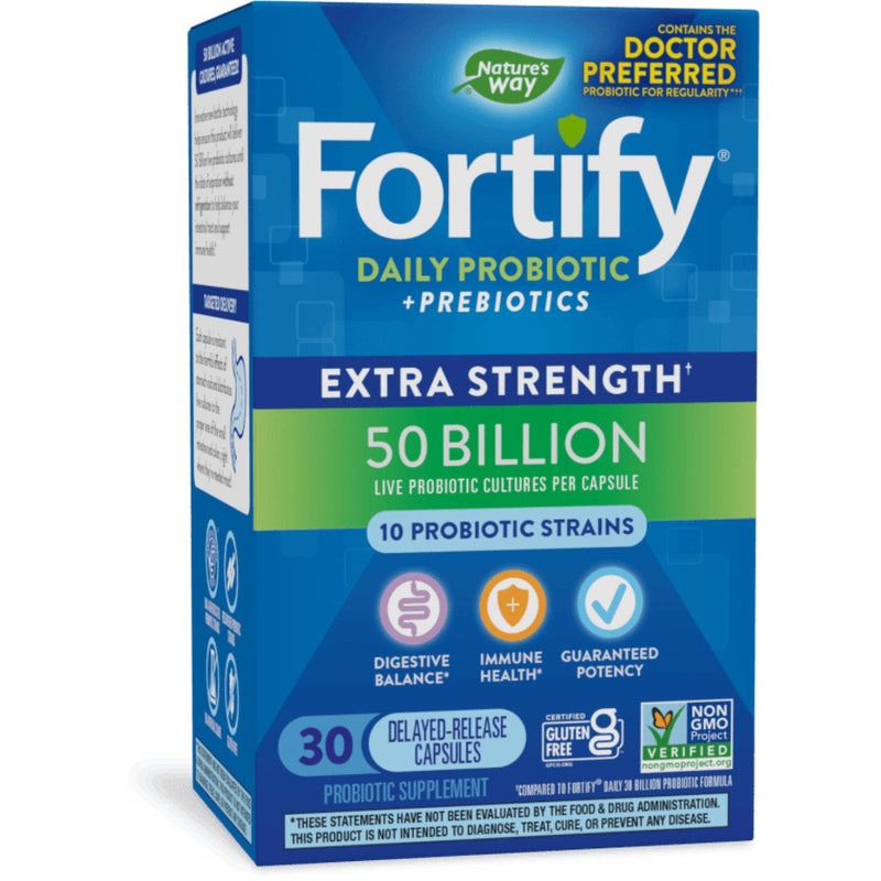 Nature's Way Nature's Way Fortify Extra Strength Probiotic, 50 Billion Live Cultures, 30 Delayed Release Capsules Vitamins & Supplements