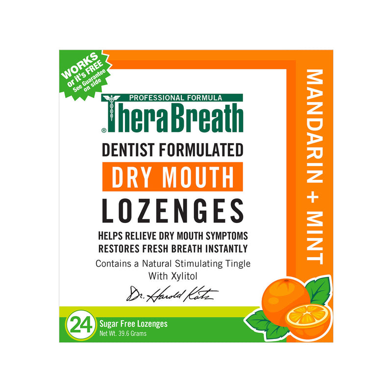 TheraBreath TheraBreath Dry Mouth Lozenges, Sugar Free, Mandarin + Mint Personal Care White Smoke