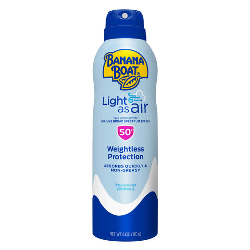 Banana Boat Banana Boat Light As Air Clear Sunscreen Spray, Weightless Protection, UVA/UVB Broad Spectrum SPF 50 Sunscreen White Smoke
