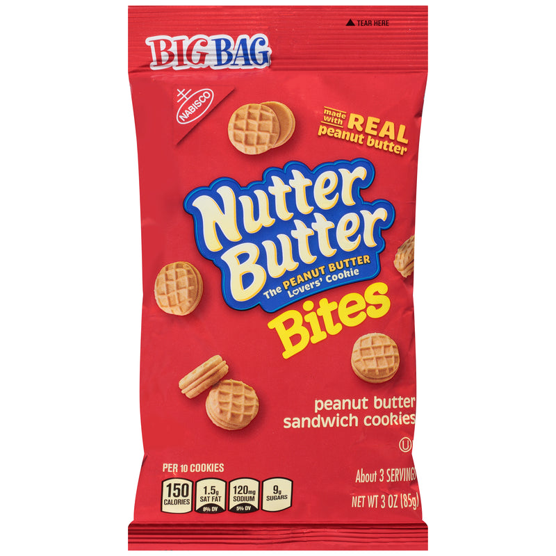 Nutter Butter Nutter Butter Bites Peanut Sandwich Cookies Big Bag 3 Oz Cookies Firebrick