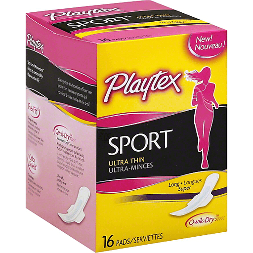 Playtex Playtex Sport Ultra Thin Pads, Long 16ct Personal Care White Smoke