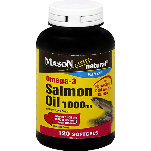 Mason Mason Natural Salmon Oil, Omega-3, 1000 Mg, Softgels Personal Care Black