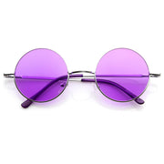 zeroUV Retro Hippie Metal Lennon Round Color Lens Sunglasses 8594 Sunglasses