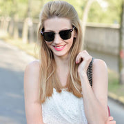 zeroUV Indie Half Frame Horned Rim Vintage Inspired Sunglasses 2934 Sunglasses