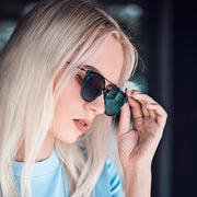 zeroUV Minimal Wire Inner Rim Flat Color Mirror Lens Sunglasses A361 Sunglasses