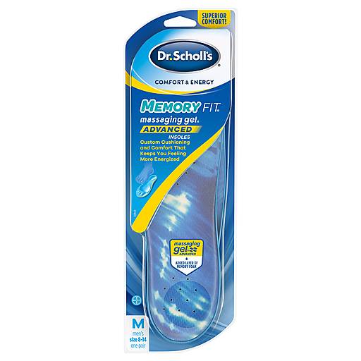 Dr Scholls Dr Scholls Comfort And Energy Memory Fit Insoles For Men, 1 Pair, Size 8-14 Insoles & Inserts White Smoke