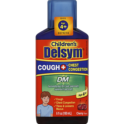 Delsym Delsym Children's Cough + Chest Congestion, DM, Cherry Flavor Liquid Personal Care White Smoke