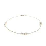 Bids.com Sterling Silver Anklet with Infinity Symbols Accessories