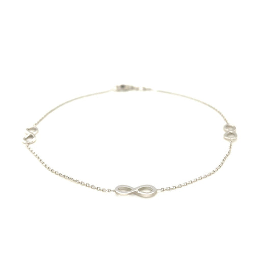 Bids.com Sterling Silver Anklet with Infinity Symbols Accessories