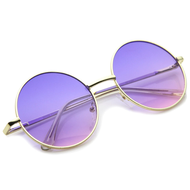zeroUV Retro Festival Oversize Round Color Lens Sunglasses A134 Sunglasses