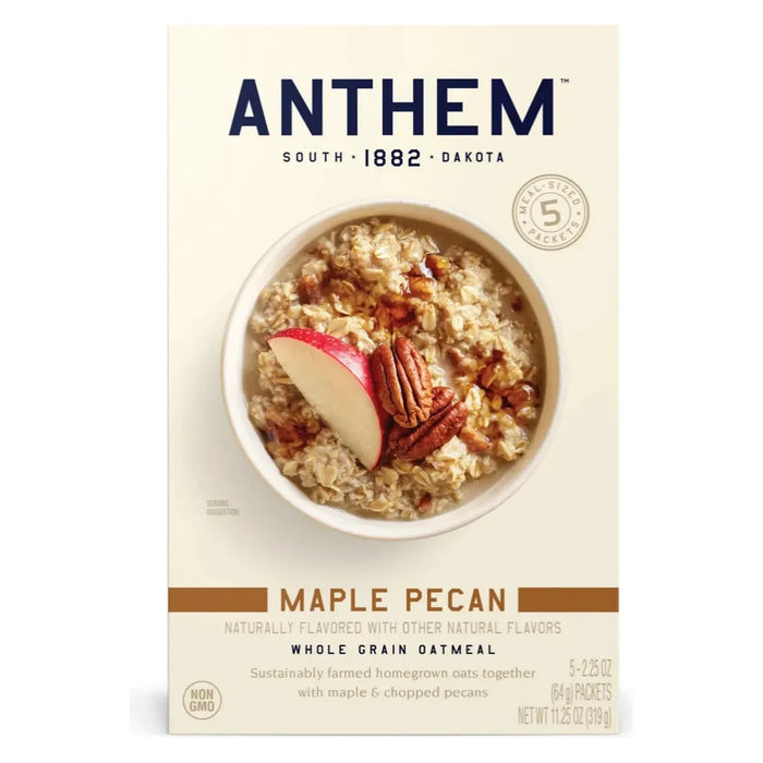 Anthem Oats Oatmeal Whole Grain Maple Pecan, 5/2.25 oz - Case of 6