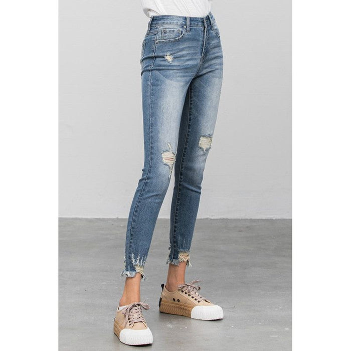 High Stretch Mid Rise Skinny Jeans