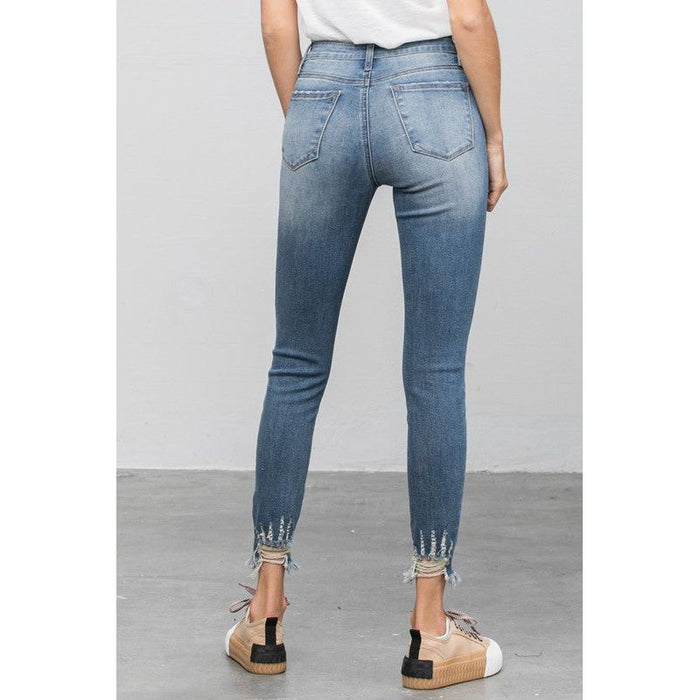 High Stretch Mid Rise Skinny Jeans