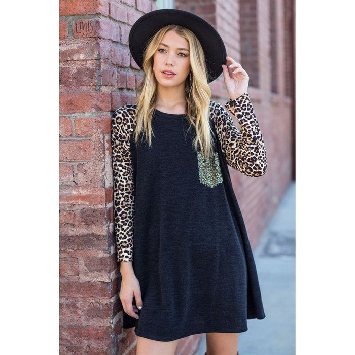 Animal Print Sleeve Aline