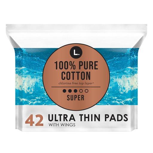 L. L. Chlorine Free Ultra Thin Pads Super Absorbency, Organic Cotton Personal Care