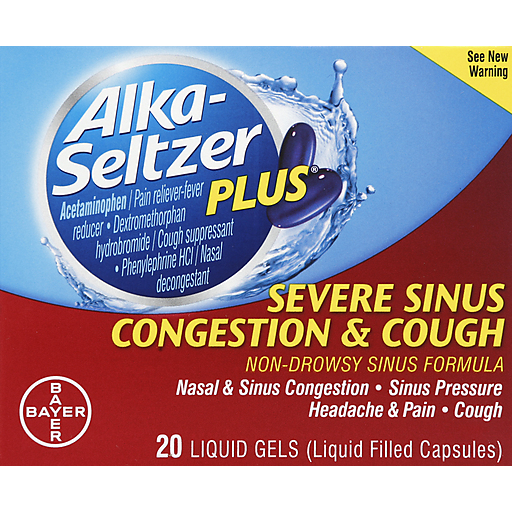 Alka-Seltzer Alka-Seltzer Plus Sinus Congestion & Cough, Severe, Liquid Gels Personal Care Brown