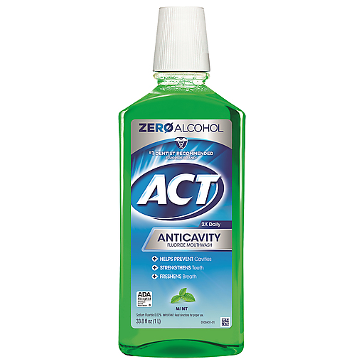 Act Act Anticavity Mint Fluoride Mouthwash 33.8 Oz Mouthwash