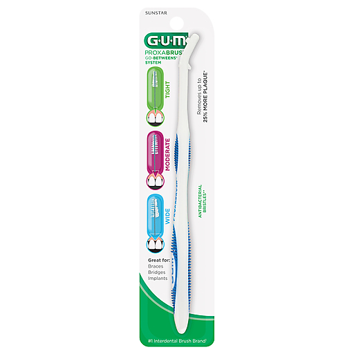 GUM GUM Proxabrush Go-Betweens System Toothbrushes White Smoke