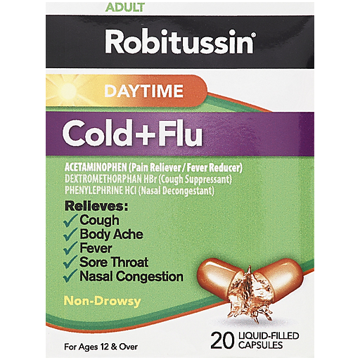 Robitussin Robitussin Cold/Flu Day Tm Lqcap Personal Care Dark Sea Green